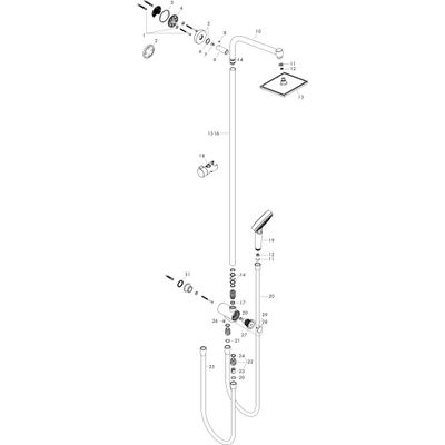 Hansgrohe Showerpipe Crometta E 240 Reno EcoSmart, 1468 x 350 x 358 x 468 mm, Farbe chrom Bild 3