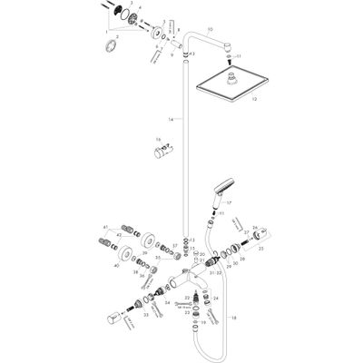 Hansgrohe Showerpipe Crometta E 240 1jet KB, HB und Wannen-Thermostat-AP, 1775 x 304 x 470 x 470 mm, Farbe chrom Bild 8