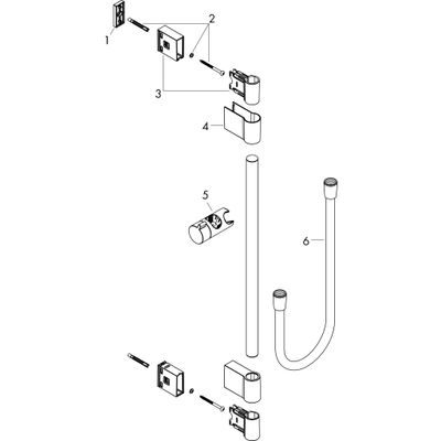Hansgrohe Wandstange Unica Varia 105 cm, verchromt, 1044 x 22 mm, Farbe chrom Bild 4