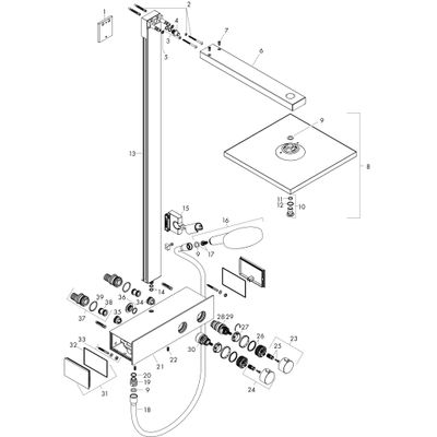 Hansgrohe Raindance Showerpipe E300 1jet 350 ST, 1066 x 405 x 383 x 555 x 405 mm, Farbe chrom Bild 3