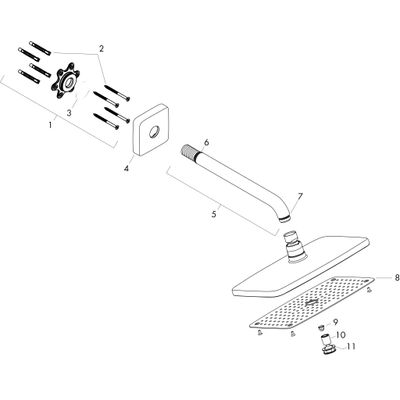 Hansgrohe Kopfbrause Raindance E 240 Air 1jet 251 mmx151 mm, mit Brausearm 230 mm, 161 x 321 x 251 x 321 x 321 mm, Farbe chrom Bild 2