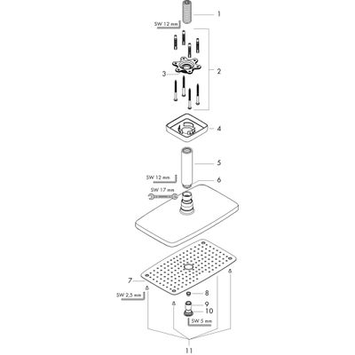 Hansgrohe Kopfbrause Raindance E 360 Air 1jet 360 mm x190 mm, für Deckenmontage, 1126 x 476 x 360 x 476 x 476 mm, Farbe chrom Bild 2