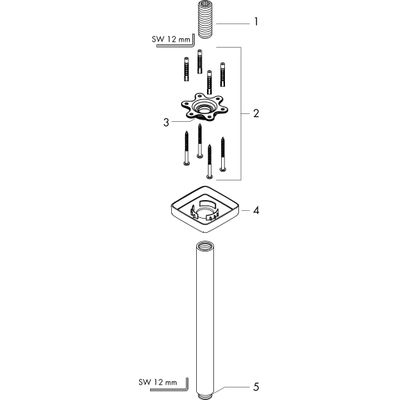 Hansgrohe Deckenanschluss E DN 15 300 mm, 80 mm, Farbe chrom Bild 2