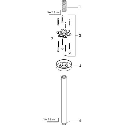Hansgrohe Deckenanschluss S DN 15 300 mm PGO, 80 mm, Farbe gold Bild 2
