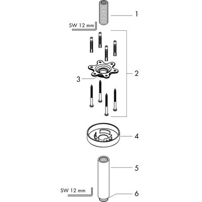 Hansgrohe Decken-Anschlussstück S DN 15 100 mm PGO, 80 mm, Farbe gold Bild 2