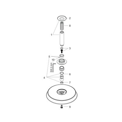 Hansgrohe Tellerkopfbrause Raindance Classic 240 mm Air chr./go.mit Deckenelement 100 mm, 171 x 270 x 270 mm, Farbe chrom, gold Bild 2