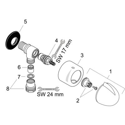 Hansgrohe Wandabsperrventil Fixfit Stop, mit Schlauchanschluss, Farbe chrom Bild 2