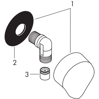 Hansgrohe Wandanschlussbogen Fix-Fit 1/2" mit 1 Rückflussverhinderer, verchromt, 40 mm, Farbe chrom Bild 2