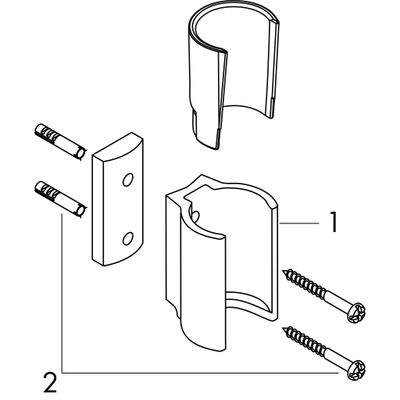 Hansgrohe Brausenhalter Axor Starck PBC, für Schlaeuche, mit zylindrischer Mutter, Farbe black chrome Bild 2