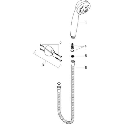 Hansgrohe Vario / Porter C SET mit Handbrause, Wandhalter, Brauseschlauch 125 cm Bild 3