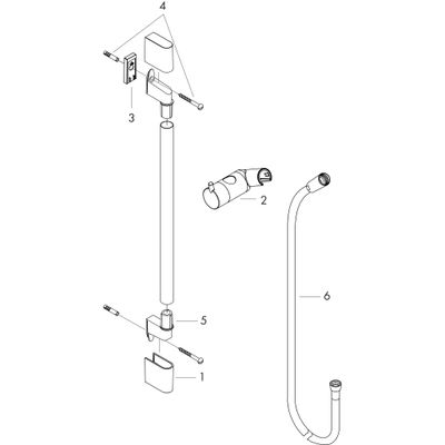Hansgrohe Brausenstange Unica'C 650 mm, mit Isiflex B 1600 mm, 668 mm, Farbe chrom Bild 2