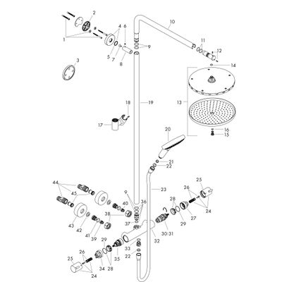 Hansgrohe Showerpipe Raindance Select S 240 1jet PowderRain BBC, 1109 x 305 x 582 mm, Farbe black chrome Bild 7