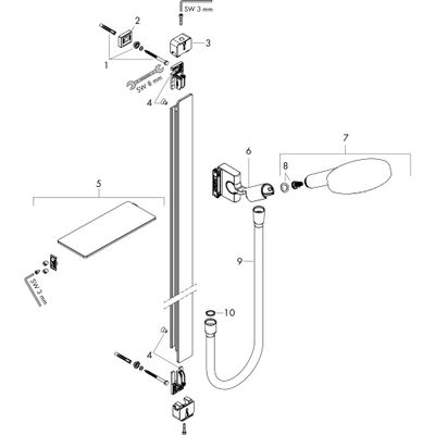 Hansgrohe Brausenset Raindance Select S 120 Unica'E 900 mm weiss / chrom, Farbe weiß, chrom Bild 3