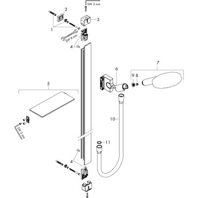 Hansgrohe Brausenset Raindance Select S 120 EcoSmart Unica'E 900 mm, Farbe chrom Bild 7