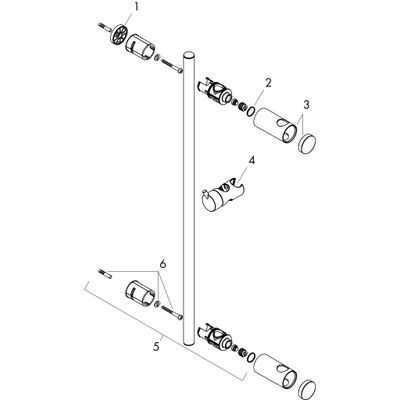 Hansgrohe Wandstange Unica Reno 72 cm, verchromt, 720 mm, Farbe chrom Bild 2