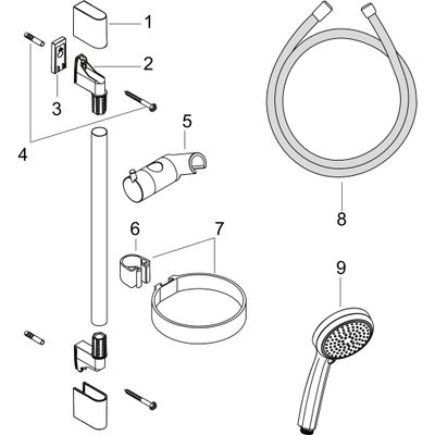 Hansgrohe Brauseset Croma 100 Vario EcoSmart, mit Unica'C Typ 65 und Cassetta'S, Farbe chrom Bild 2