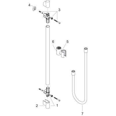 Hansgrohe Brausenstange Axor Starck brushed, mit Schlauch, 985 mm, Farbe nickel Bild 3