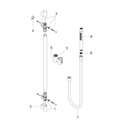 Hansgrohe Brausenset Axor Starck 900 mm, mit Schlauch 1600 mm und Handbrause, Farbe chrom Bild 3