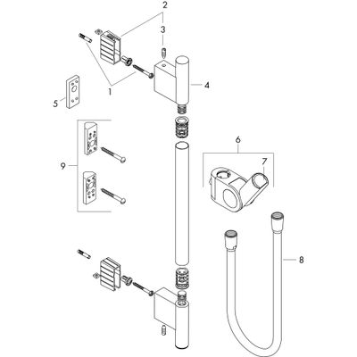 Hansgrohe Brausenstange Axor Uno brushed, mit Schlauch, 1055 mm, Farbe nickel Bild 3