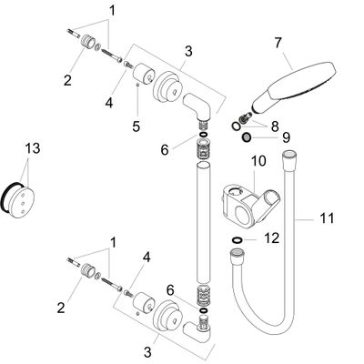 Hansgrohe Brausenset Axor Citterio 900 mm, mit Handbrause 120 3jet, Farbe chrom Bild 2