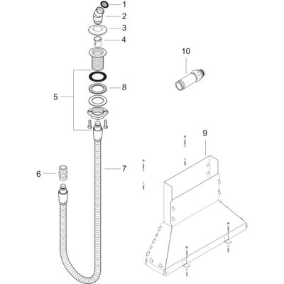 Hansgrohe Brausenhalter, mit Schlauch 2000 mm, für Wannenrand, Farbe chrom Bild 2