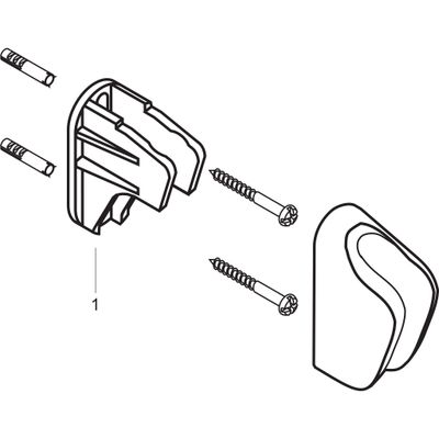 Hansgrohe Wandhalter für Handbrause verchromt für Schlaeuche mit konischer Mutter, Farbe chrom Bild 2