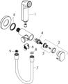 Hansgrohe Handbrause Bidette S, für Kaltwasser, mit Schlauch 1250 mm und Porter, chrom, Farbe hochglanz Bild 2