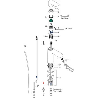 Hansgrohe Waschtischmischer 110 Metris, für offene Heisswasserbereiter, Farbe chrom Bild 2