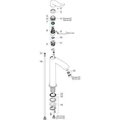 Hansgrohe Waschtischmischer 200 Metris Highriser, ohne Ablaufgarnitur, Farbe chrom Bild 2