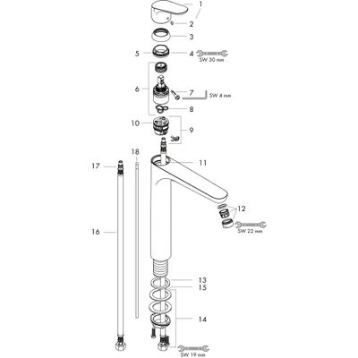 Hansgrohe Waschtischmischer 230 Focus, Farbe chrom Bild 8