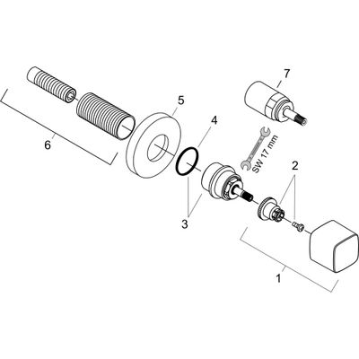 Hansgrohe Farbset Metris verchromt, für Unterputz-Ventil 1/2" u.3/4", 66 mm, Farbe chrom Bild 2