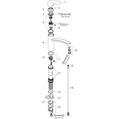 Hansgrohe Einhebel-Spültischbatterie 160 Focus schwenkbarer Auslauf, Edelstahl Optik, Farbe silber Bild 3