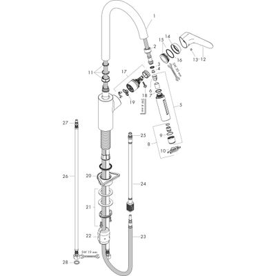 Hansgrohe Spültischmischer 240 Focus M41 Ausziehbrause 2jet matt, 406 mm, Farbe schwarz Bild 2