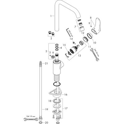 Hansgrohe Spültischmischer 260 Focus M41 1jet edelstahl-optik, 338 mm, Farbe silber Bild 2