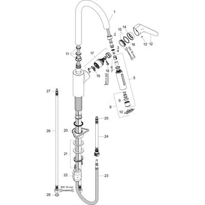 Hansgrohe Spültischmischer 240 Focus M41 Eco Ausziehbrause 2jet, Farbe chrom Bild 2