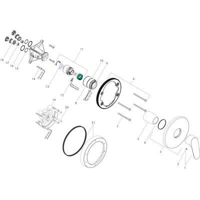 Hansgrohe Farbset Focus verchromt, für Einhand-Unterputz-Brausebatterie, 150 mm, Farbe chrom Bild 2