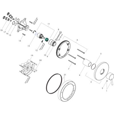 Hansgrohe Farbset Talis verchromt für Einhand-Unterputz-Brausebatterie, 150 mm, Farbe chrom Bild 2