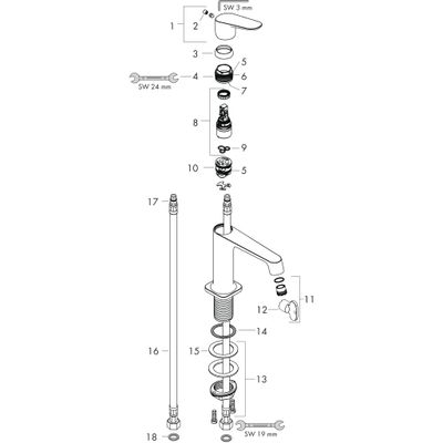 Hansgrohe Waschtischmischer Axor Citterio M, ohne Ablaufgarnitur BBC, Farbe black chrome Bild 2