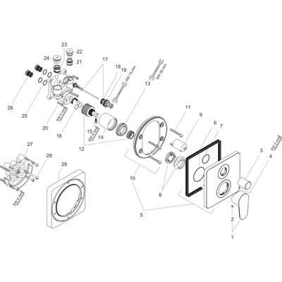 Hansgrohe Farbset Citterio M, für UP-Badebatterie, mit Sicherungskombination, 170 x 170 mm, Farbe chrom Bild 2