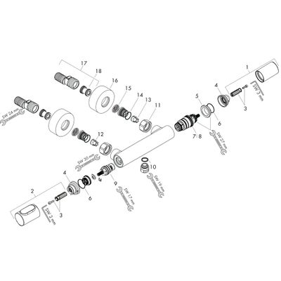 Hansgrohe Thermostatmischer Aufputz Axor Citterio M BN, für Brause, Farbe nickel Bild 2