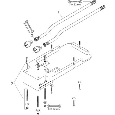 Hansgrohe Grundset, für Kopfbrause Decke UP Axor Bild 2