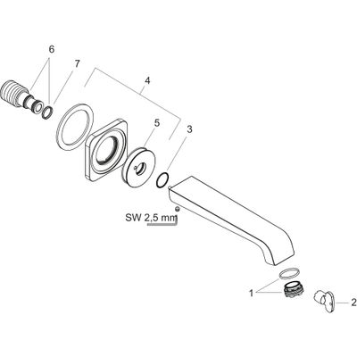Hansgrohe Wanneneinlauf Axor Citterio E DN 20 180 mm, 181 mm, Farbe chrom Bild 2