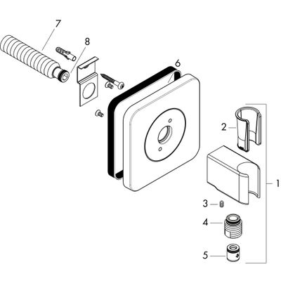 Hansgrohe Brausenhalter Axor Citterio E Porter BN, für Schlaeuche mit konischer Mutter, Farbe nickel Bild 2