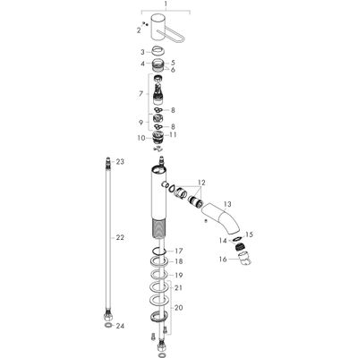 Hansgrohe Waschtischmischer 70 Axor Uno Bügelgriff, ohne Zugstange BN, Farbe nickel Bild 3
