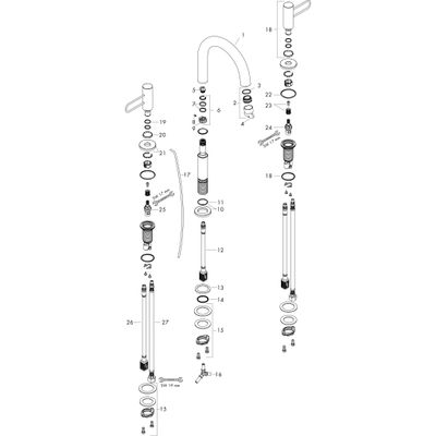 Hansgrohe 3-Loch Waschtischarmatur 200 Axor Uno Bügelgriff BN, Farbe nickel Bild 4