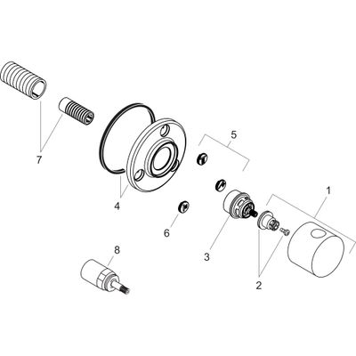 Hansgrohe Farbset Uno Zero verchromt für Vierwegeumstellung 3/4", 76 mm, Farbe chrom Bild 2
