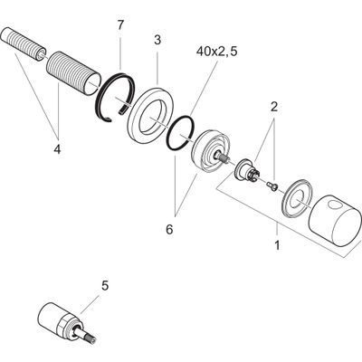 Hansgrohe Farbset Uno Zero verchromt für Unterputz-Ventil 1/2" u.3/4", 68 mm, Farbe chrom Bild 2