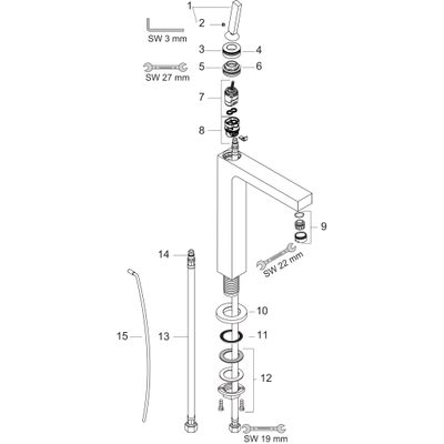 Hansgrohe Einhebel-Waschtischmischer Axor Citterio BBR, für Waschschüssel, Farbe bronze Bild 2