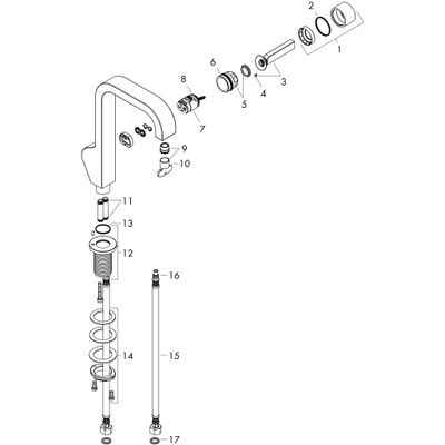 Hansgrohe Waschtischmischer Axor Citterio, ohne Ablaufgarnitur, mit hohem Auslauf, Farbe chrom Bild 2