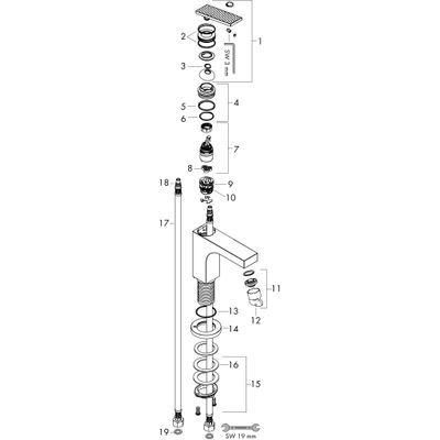 Hansgrohe Waschtischmischer 160 Axor Citterio Hebelgr.ohne Ablaufg.Rautenschliff, Farbe chrom Bild 2